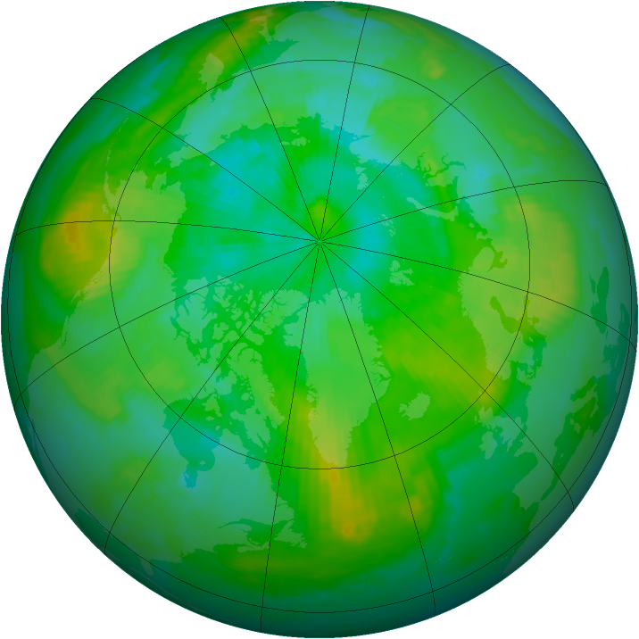 Arctic ozone map for 08 August 1998